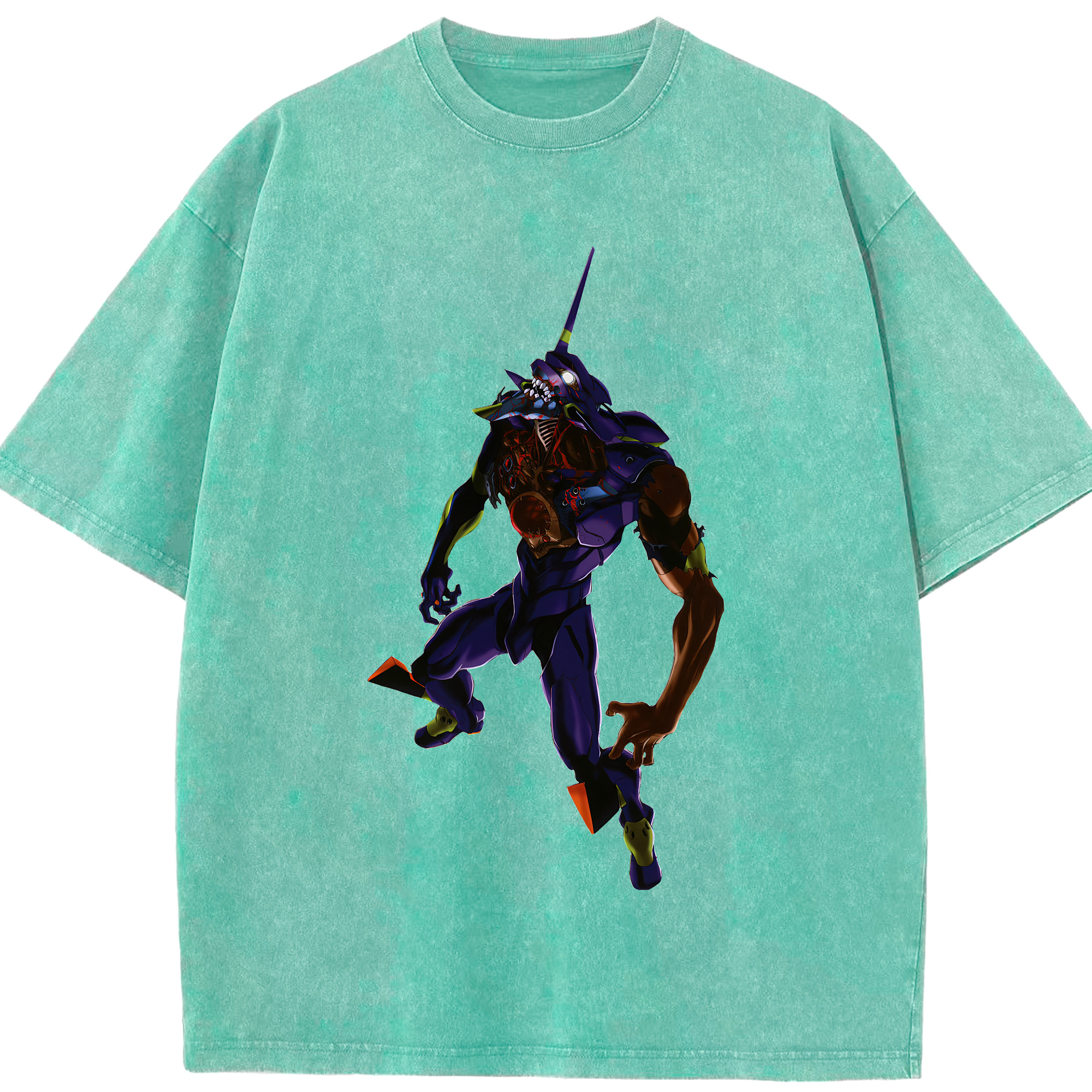 （画像用） EVA 新世紀エヴァンゲリオン 綿100% ヴィンテージ風 半袖Tシャツ（フロントプリント）